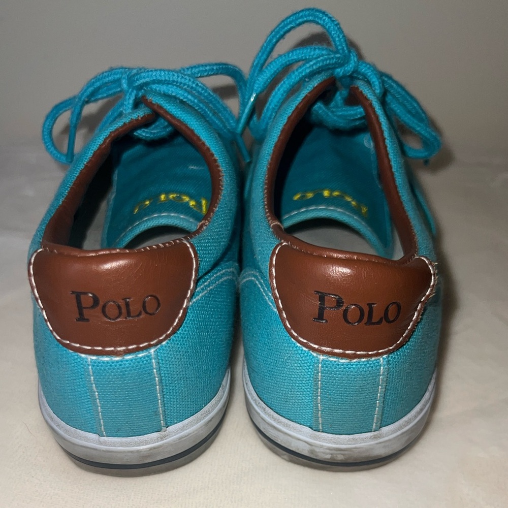 Y2K Polo Ralph Lauren Aqua Canvas Sneakers | Women’s Size 6 - Picture 6 of 12